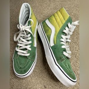 Vans High Tops Two Toned Green Sneakers Lace Up